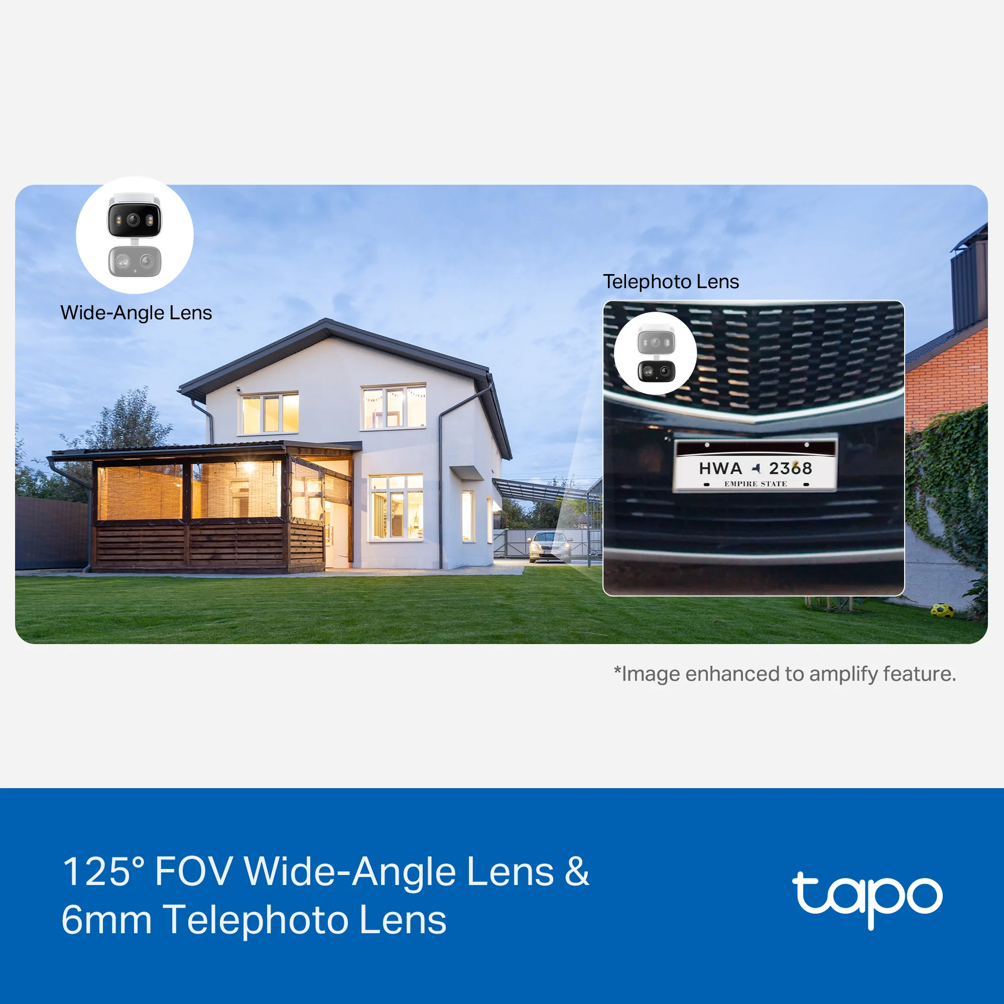 2K Dual Lens Pan/Tilt Indoor/Outdoor Security Camera, Tapo C246D HybridCam Duo - Image 3