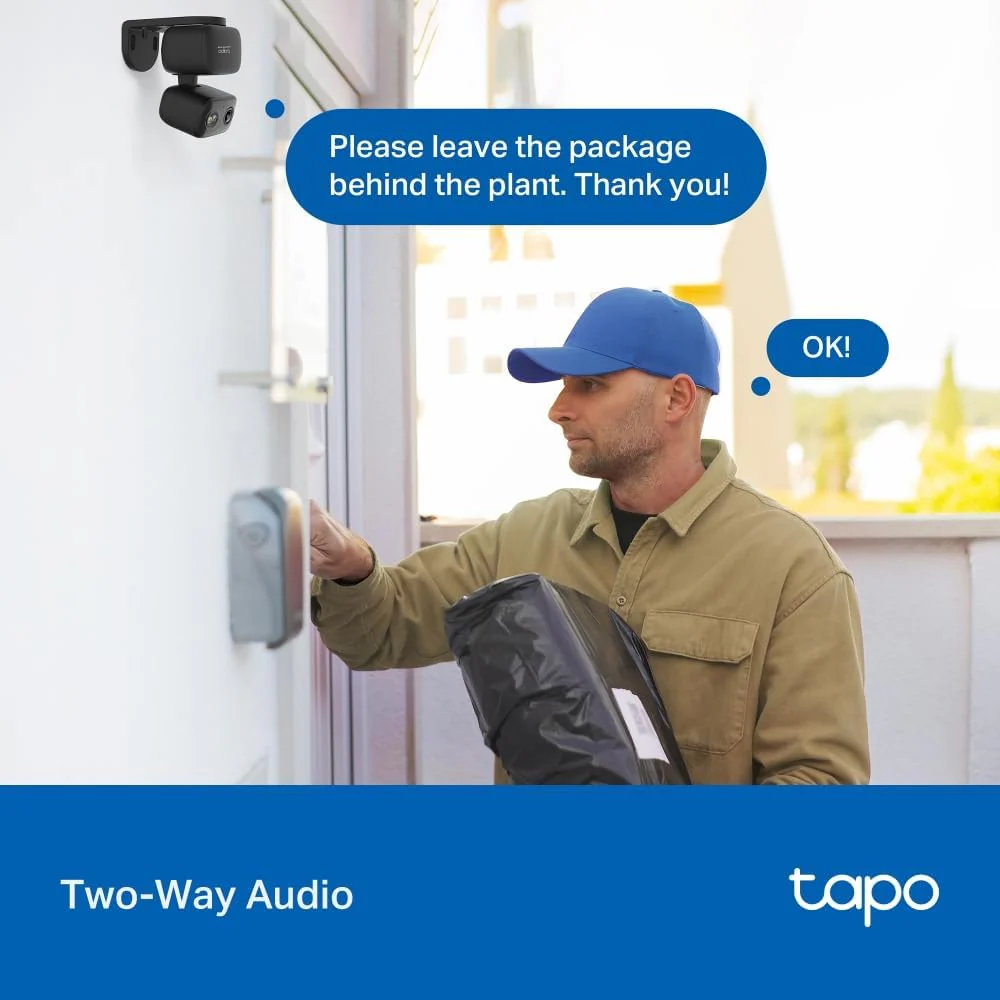 2K Pan/Tilt Indoor/Outdoor Security Camera, Tapo C217 HybridCam 360 (Black) - Image 11
