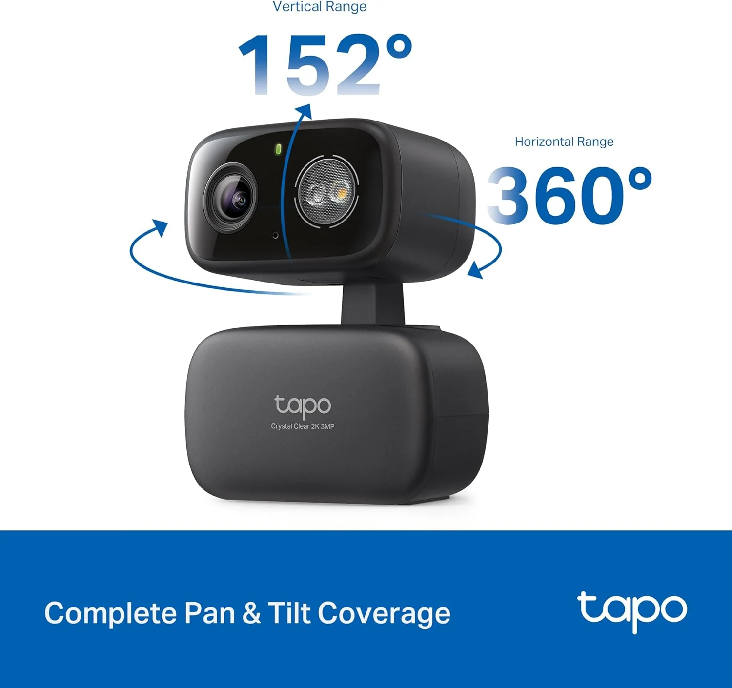 2K Pan/Tilt Indoor/Outdoor Security Camera, Tapo C217 HybridCam 360 (Black) - Image 4
