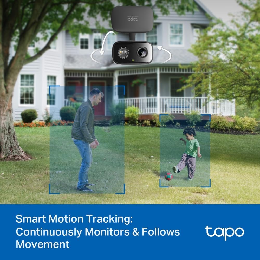 2K Pan/Tilt Indoor/Outdoor Security Camera, Tapo C217 HybridCam 360 (Black) - Image 7