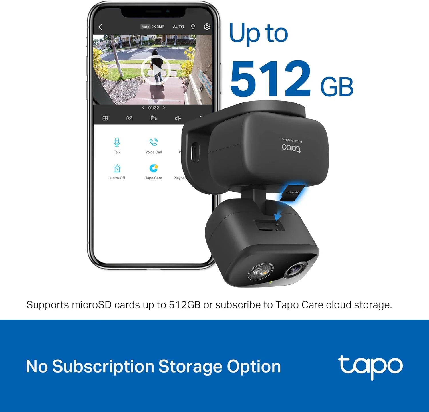 2K Pan/Tilt Indoor/Outdoor Security Camera, Tapo C217 HybridCam 360 (Black) - Image 8