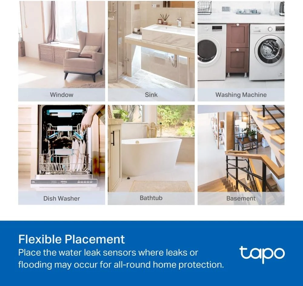IP67 Smart Water Leak Sensor, Hub Required, Tapo T300 3-Pack - Image 3