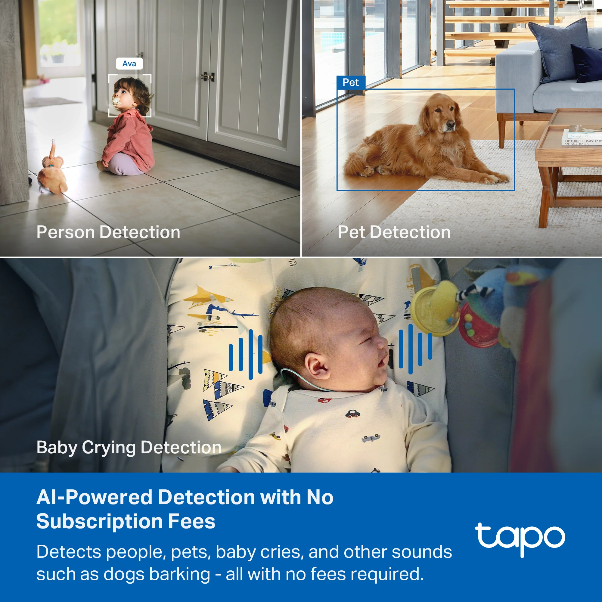 4K Ultra HD Pan/Tilt Dual-Band WiFi Indoor Security Camera, Tapo C260 RoomCam 4-Pack - Image 3