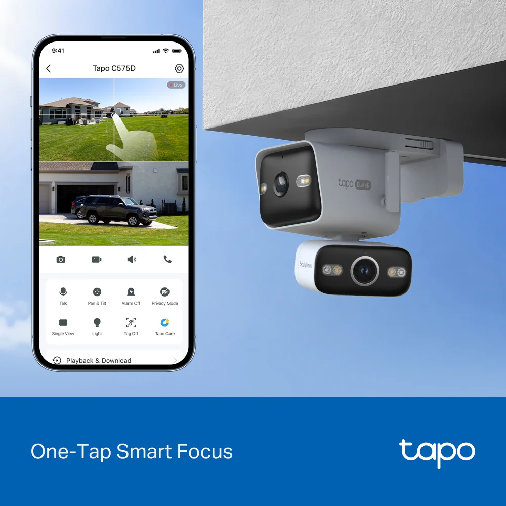 4K Dual-Lens Wired Pan/Tilt PoE Security Camera, Tapo C575D - Image 3