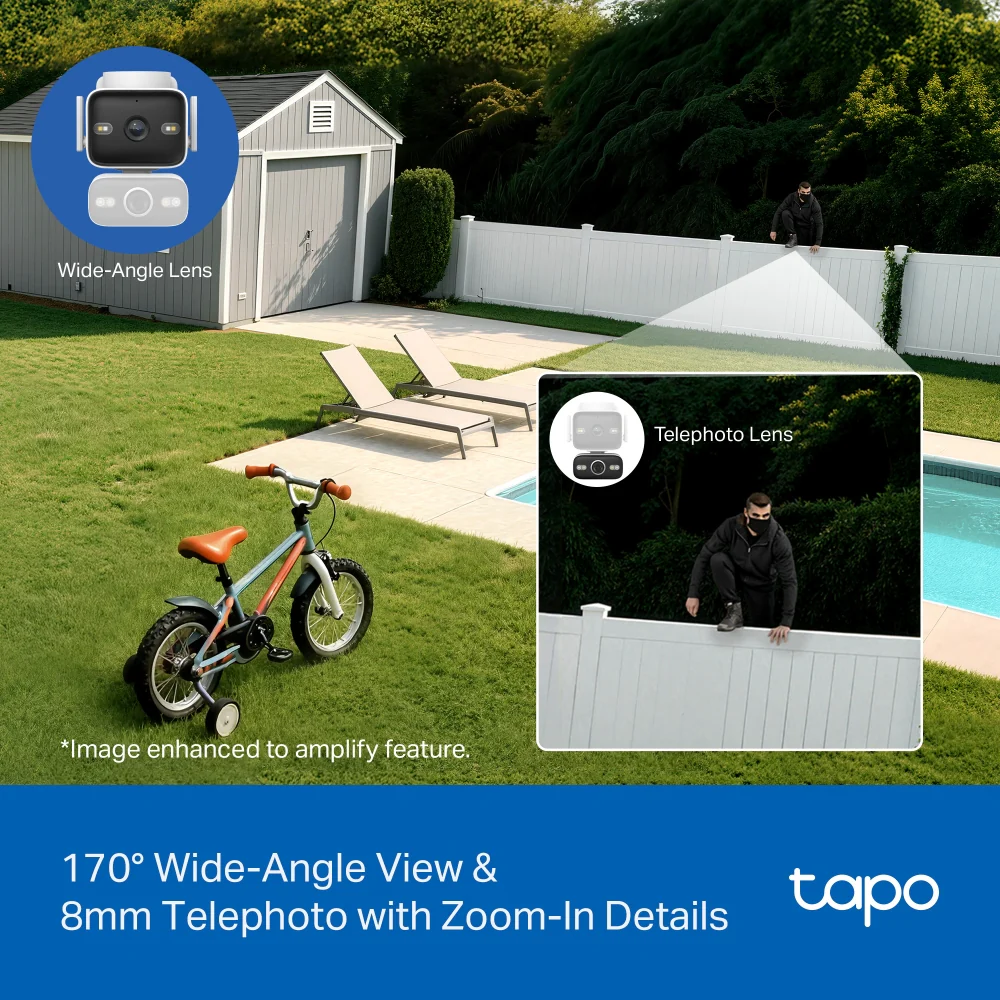 4K Dual-Lens Wired Pan/Tilt PoE Security Camera, Tapo C575D - Image 7