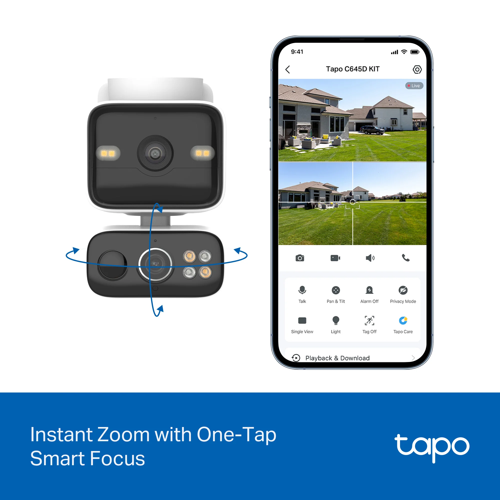 Tapo C645D Kit 2K Dual-Lens Solar Pan/Tilt Security Camera, 2-Pack - Image 3