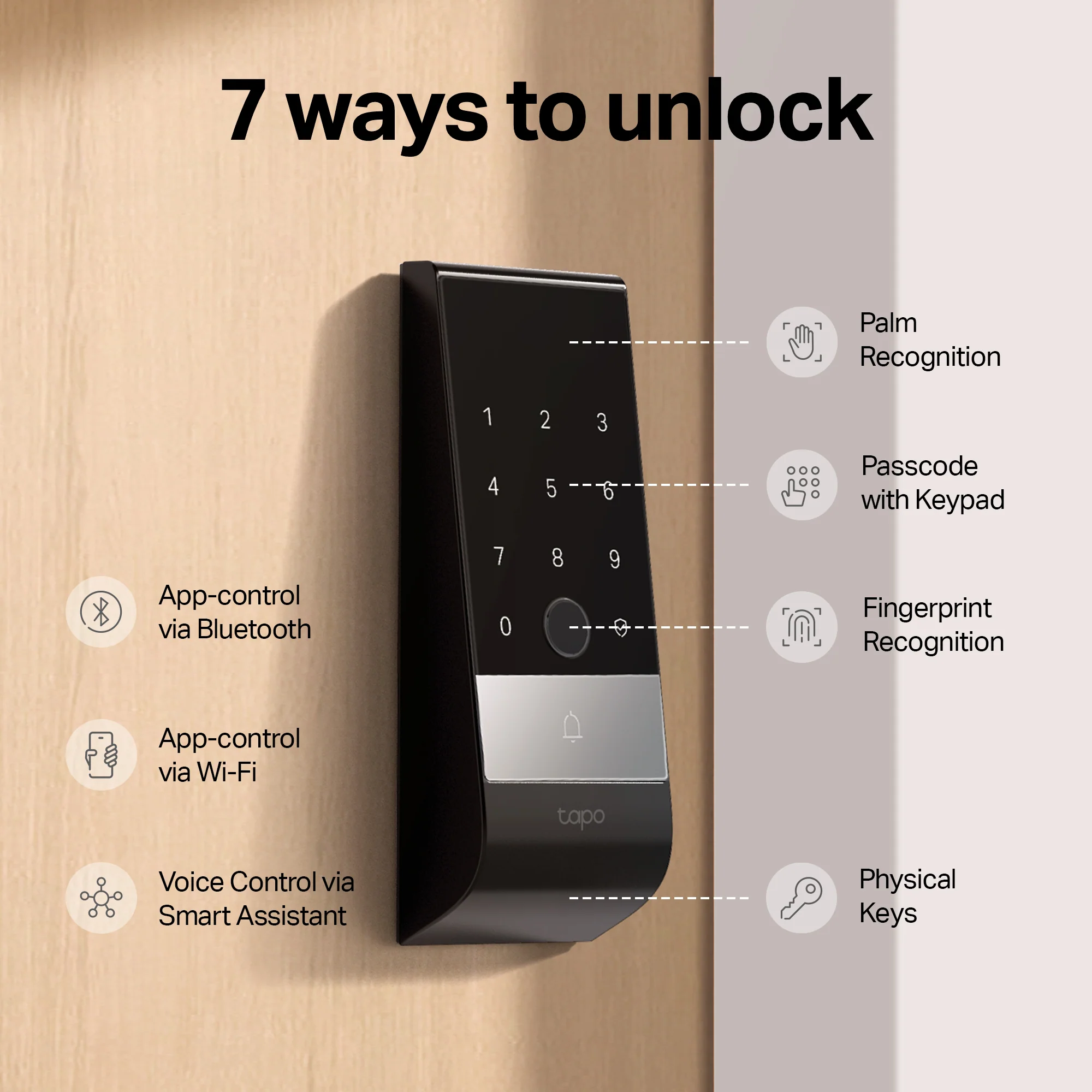 Front Door Security Pro – 2K Video Doorbell Camera + Palm/Fingerprint Smart Door Lock - Image 8