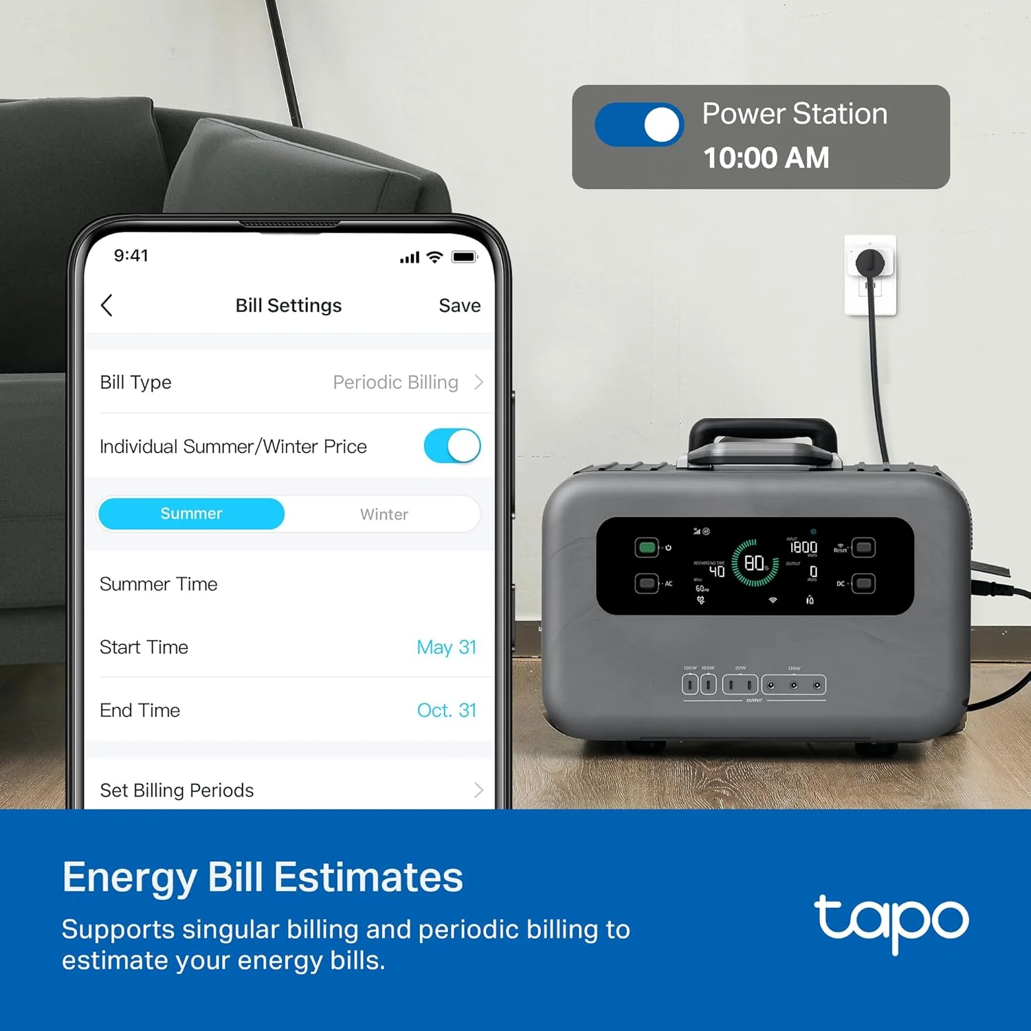 Matter-Certified Energy Monitoring Smart Plug Mini, Tapo P110M(4-Pack) - Image 5