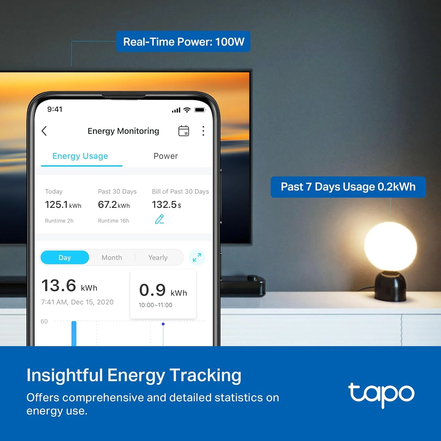 Energy Monitoring Smart Plug Mini, Tapo P115(2-Pack) - Image 2