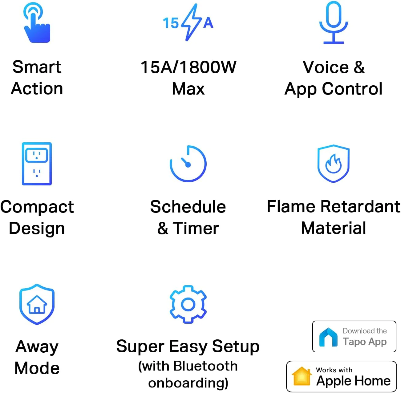 Apple Home Smart Plug Mini 15A, Tapo P125(4-Pack) - Image 2