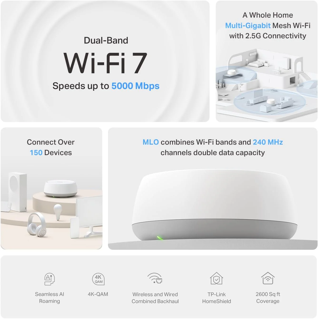 Deco 7 BE5000 Dual-Band Wi-Fi 7 Mesh System, Deco BE25 3-Pack - Image 3