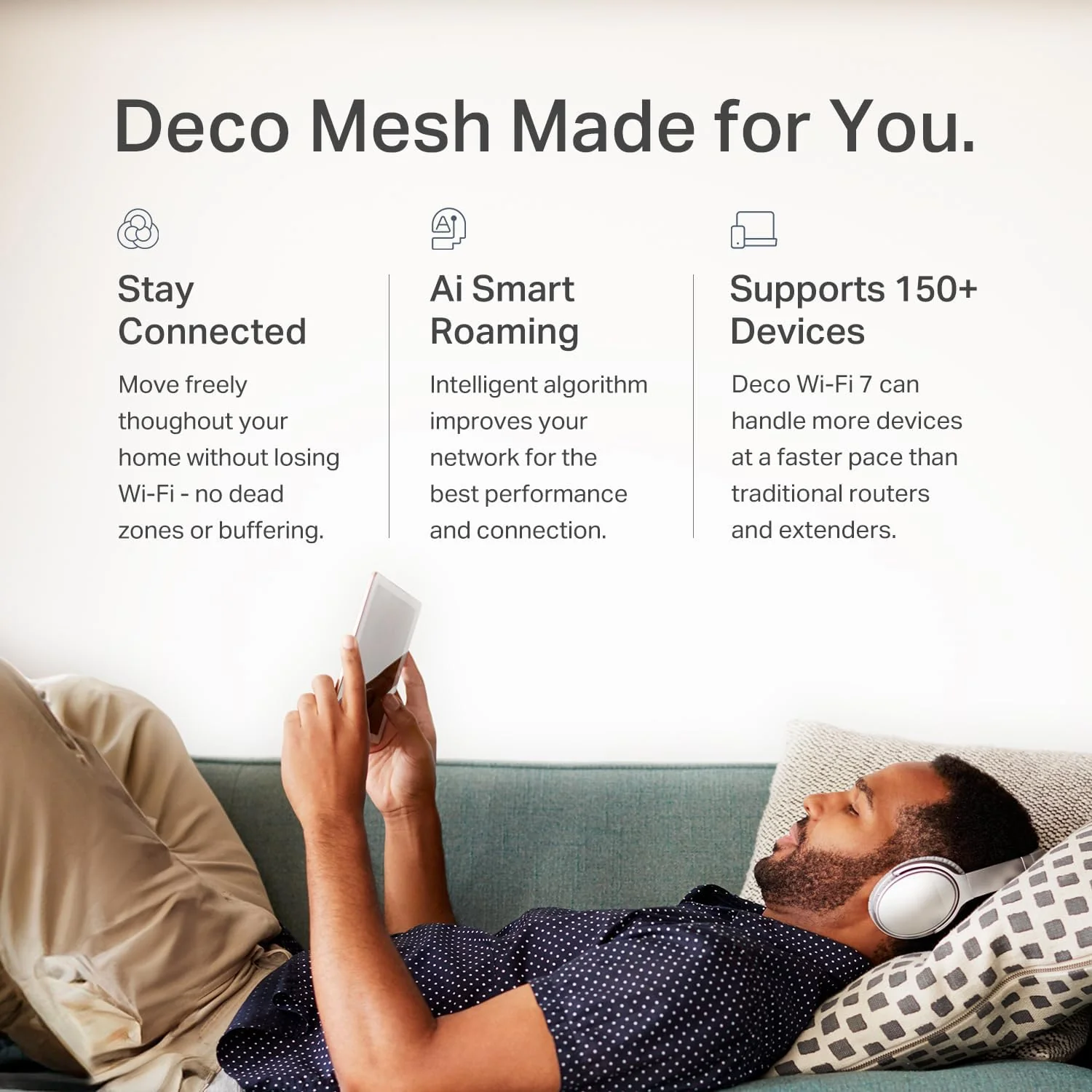 Deco 7 BE5000 Dual-Band Wi-Fi 7 Mesh System, Deco BE25 3-Pack - Image 8